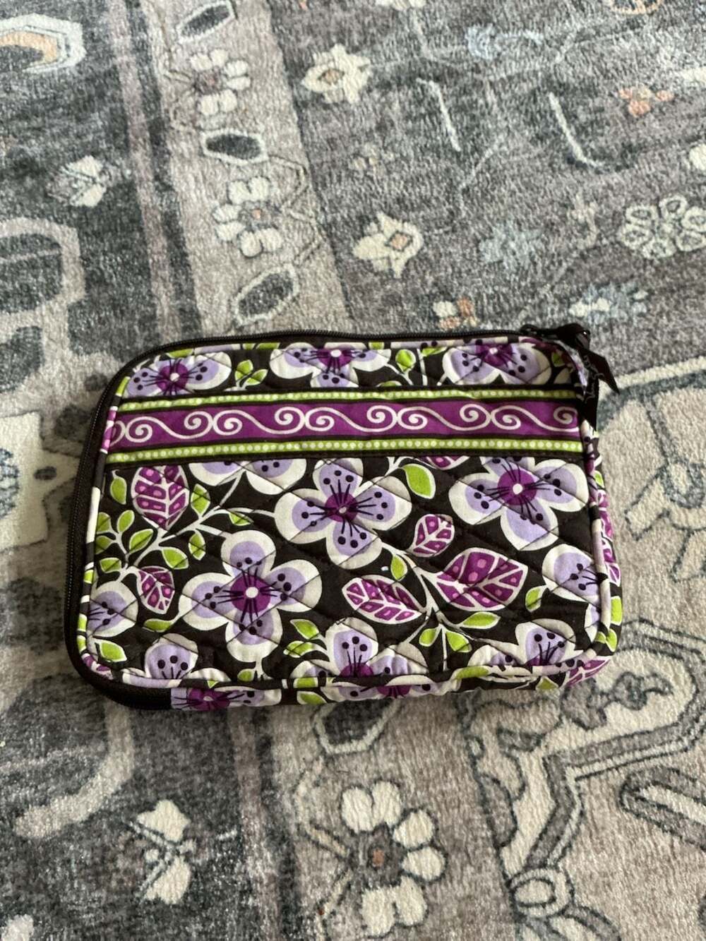 Vera Bradley Plum Petals Quilted Zip-Around E-Reader Tablet Sleeve